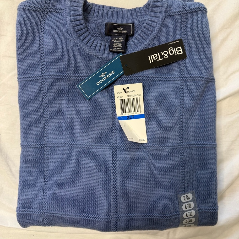 Dockers Men's Crewneck Sweater in Light Blue